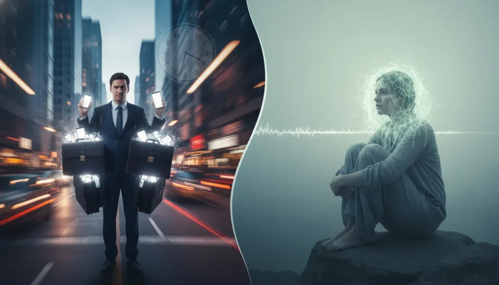 Diferença entre ansiedade e estresse - Imagem de destaque: Diferença entre ansiedade e estresse: o guia científico e definitivo
